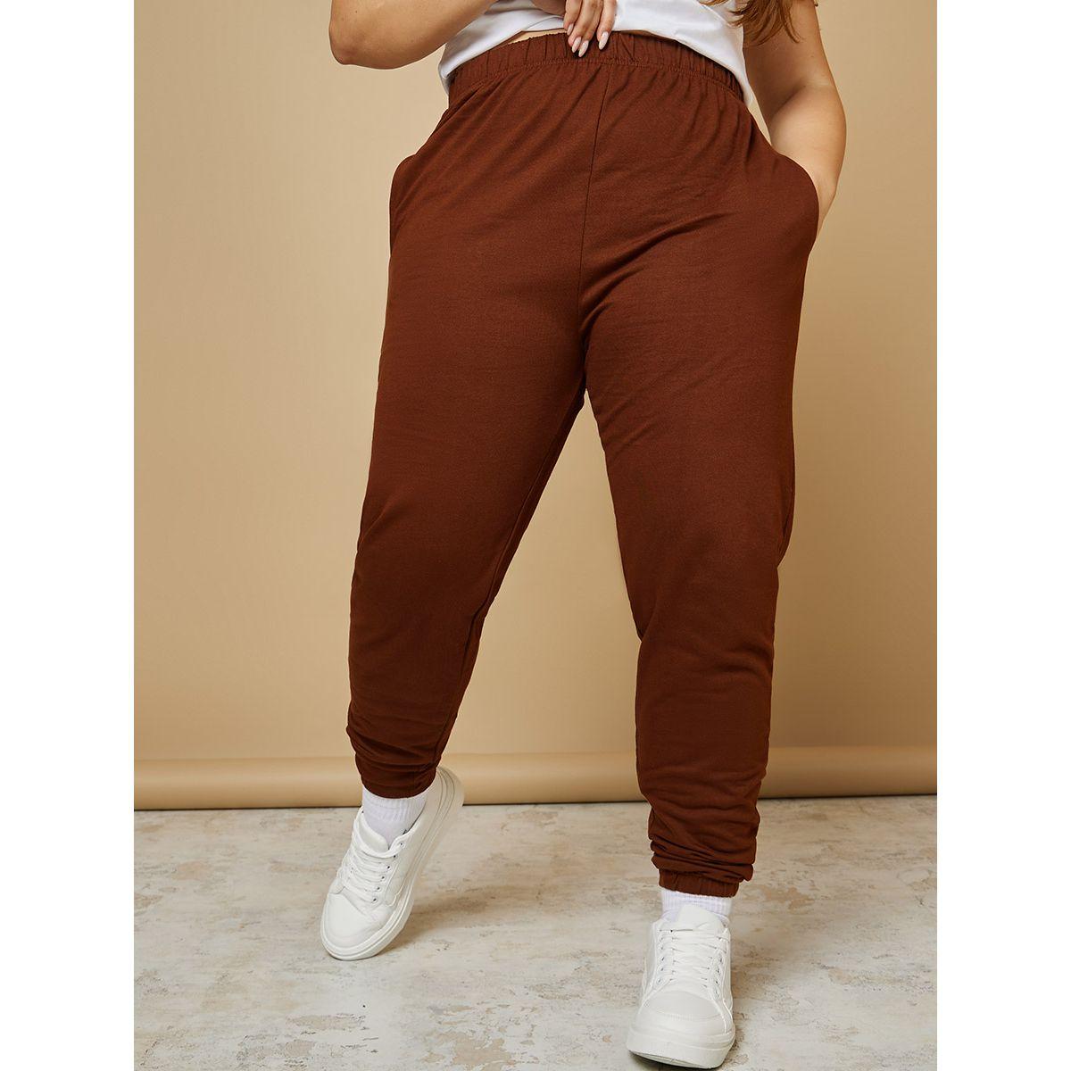 Styli Plus Elastic Waistband Cotton Jogger with Side Pocket-women-clothing-bottoms-joggers-image-2