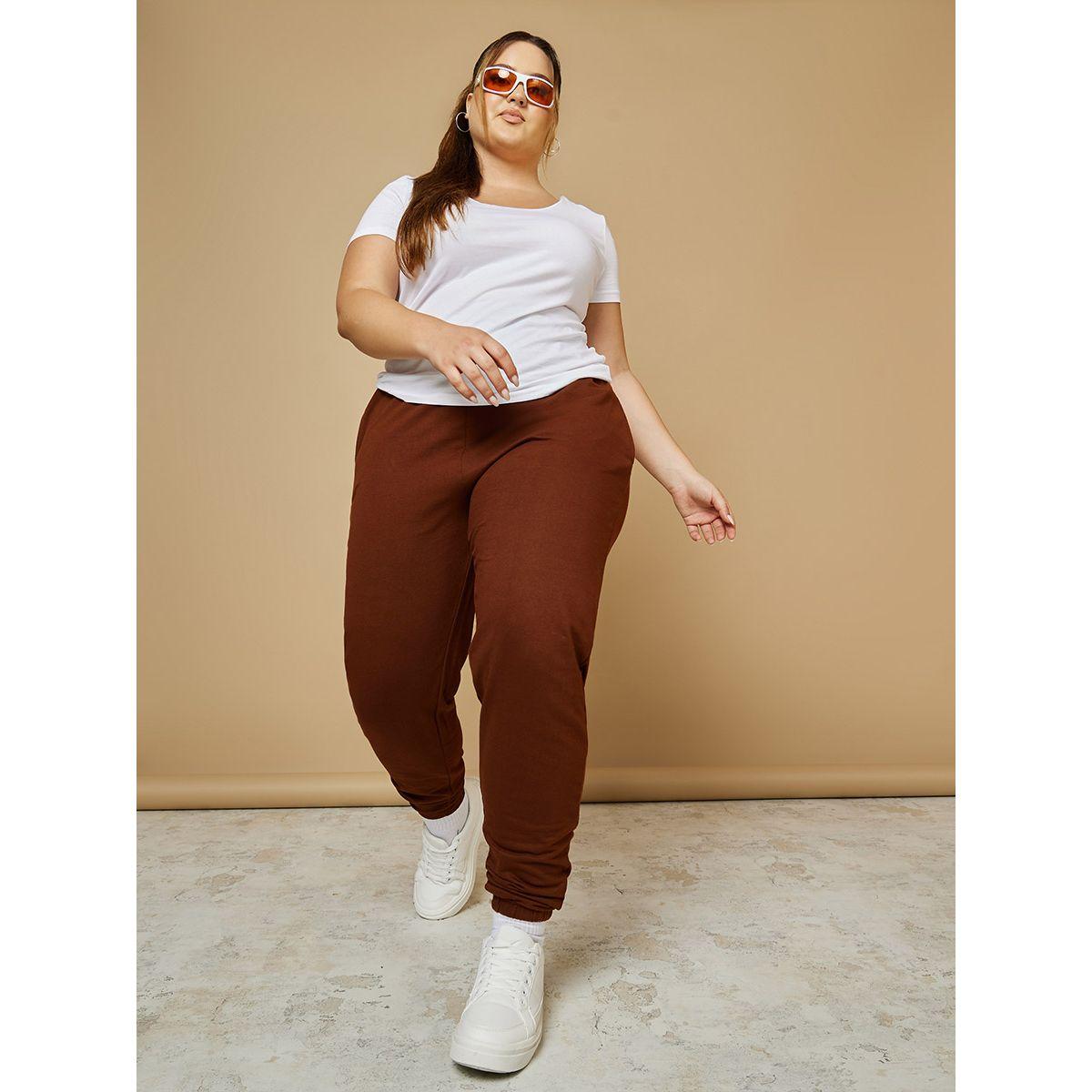 Styli Plus Elastic Waistband Cotton Jogger with Side Pocket-women-clothing-bottoms-joggers-image-4
