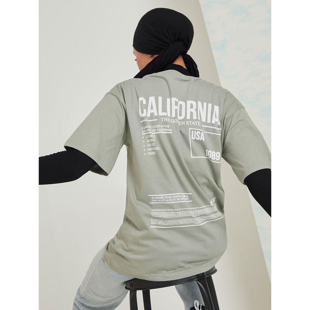 Styli Short Sleeves California Graphic Front and Back Oversized Longline T-shirt-women-clothing-tshirts-image-1