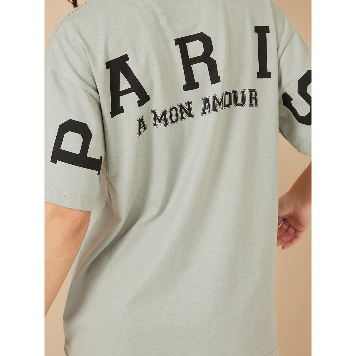 Styli Short Sleeves Paris Back Slogan Oversized Longline T-shirt-women-clothing-tshirts-image-4