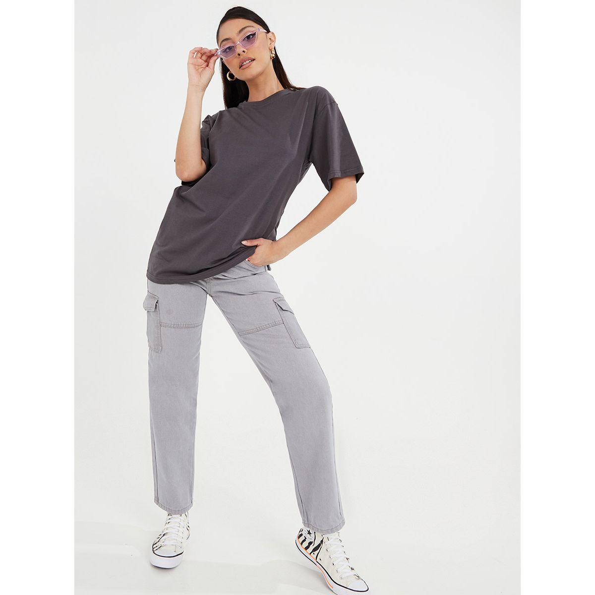 Styli Short Sleeves Be Kind Back Slogan Print Oversized Longline T-shirt-women-clothing-tshirts-image-2