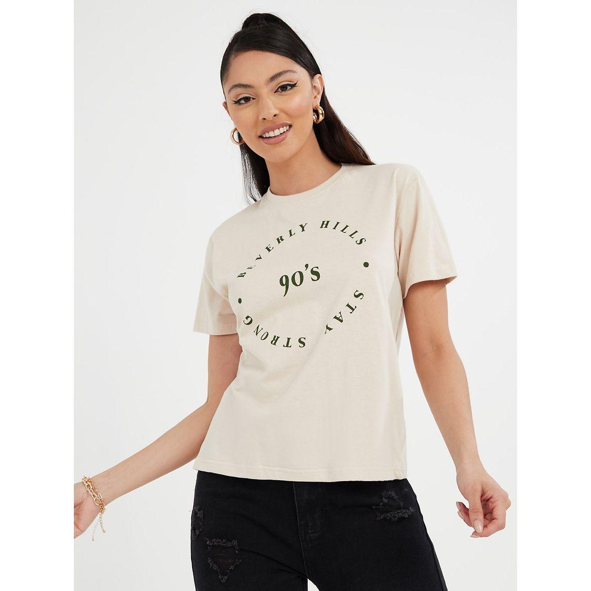تيشيرت بقصة عادية واكمام قصيرة من ستايلي-women-clothing-tshirts-image-3