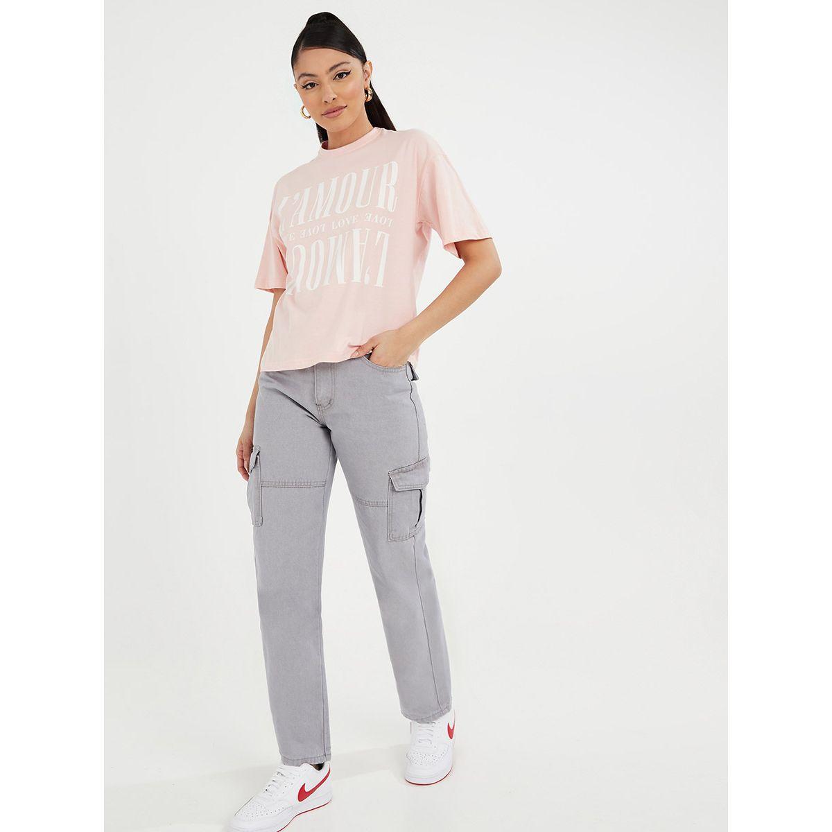 تيشيرت مطبع بكتابة من ستايلي-women-clothing-tshirts-image-2