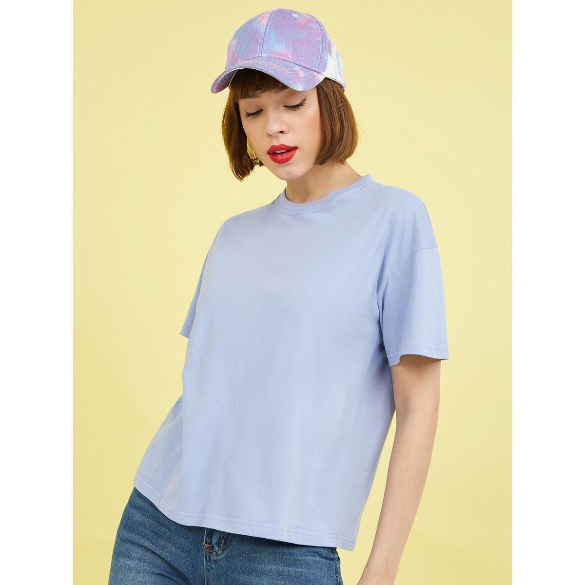 Styli Short Sleeves Los Angeles Back Slogan Boxy Fit T-shirt-women-clothing-tshirts-image-2