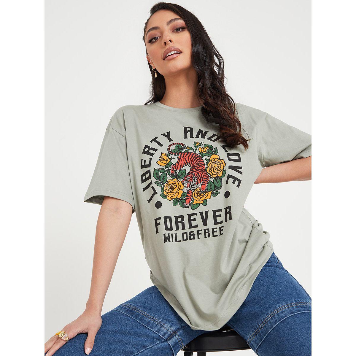 تيشيرت بقصة واسعة واكمام قصيرة-women-clothing-tshirts-image-1