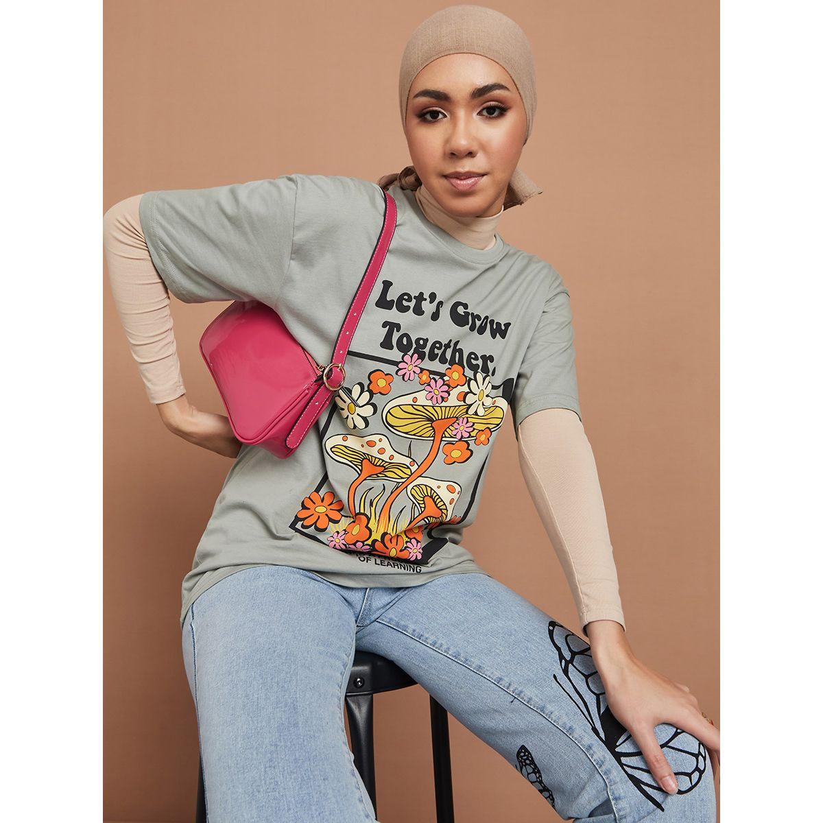تيشيرت بقصة واسعة واكمام قصيرة من ريد تايب-women-clothing-tshirts-image-1