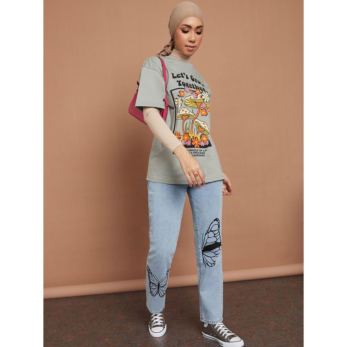 تيشيرت بقصة واسعة واكمام قصيرة من ريد تايب-women-clothing-tshirts-image-2