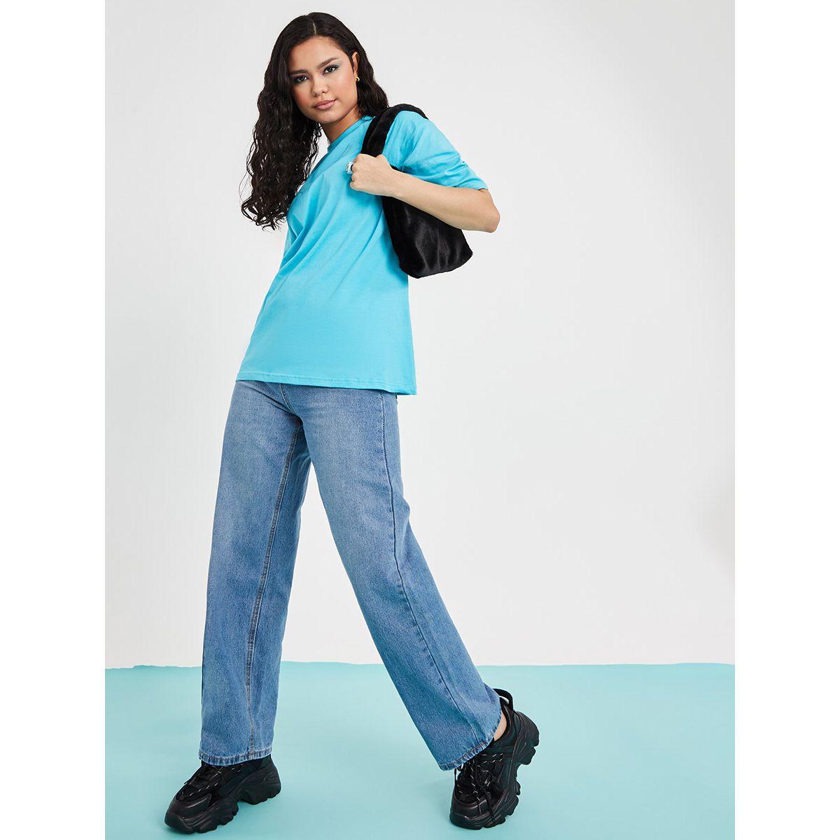 Styli Short Sleeves Hello Sunshine Back Floral Oversized Longline T-shirt-women-clothing-tshirts-image-2