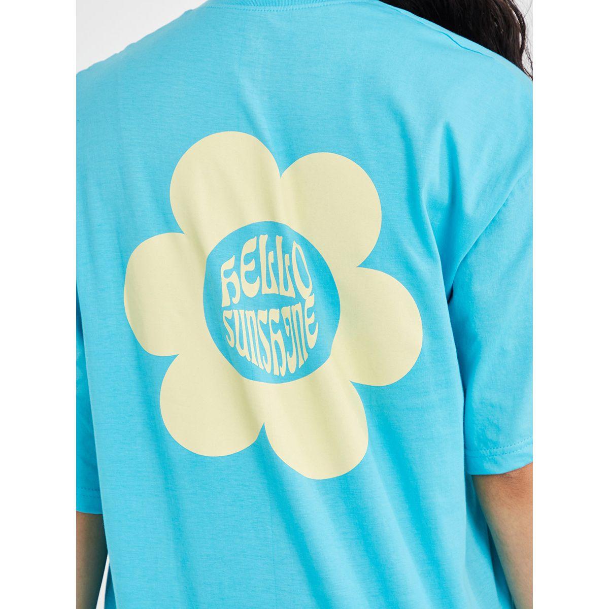 Styli Short Sleeves Hello Sunshine Back Floral Oversized Longline T-shirt-women-clothing-tshirts-image-4