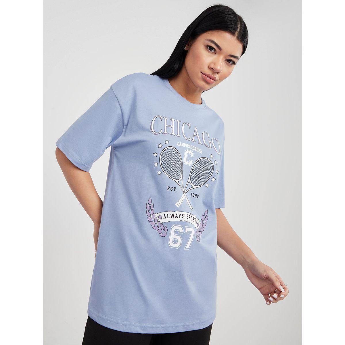 تيشيرت بقصة واسعة واكمام قصيرة-women-clothing-tshirts-image-1