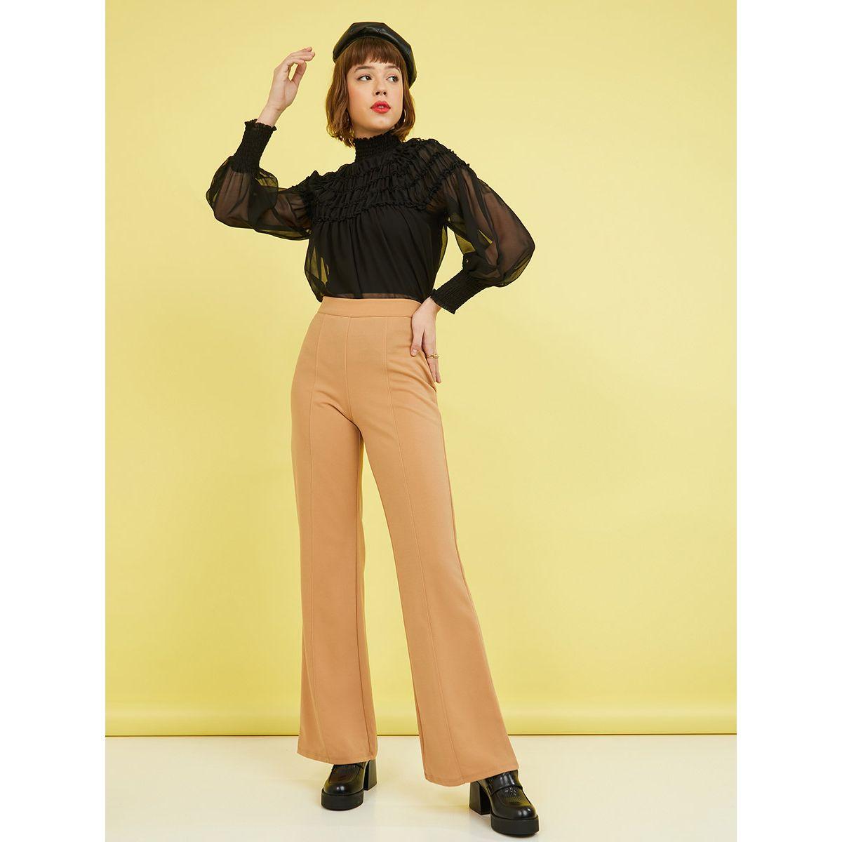 Styli Cuffed Sleeves High Neck Sheer Ruffled Blouse-women-clothing-shirtsandblouses-blouses-image-2