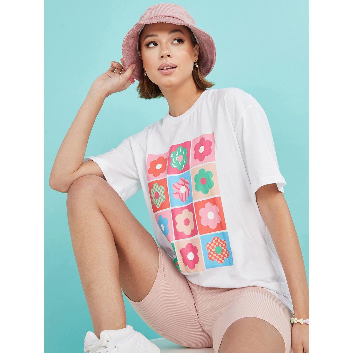 تيشيرت بقصة واسعة واكمام قصيرة من ريد تايب-women-clothing-tshirts-image-1