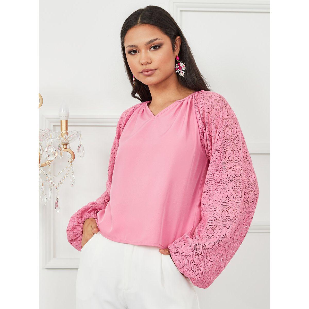 بلوزة باكمام بالون من ريد تايب-women-clothing-shirtsandblouses-blouses-image-3