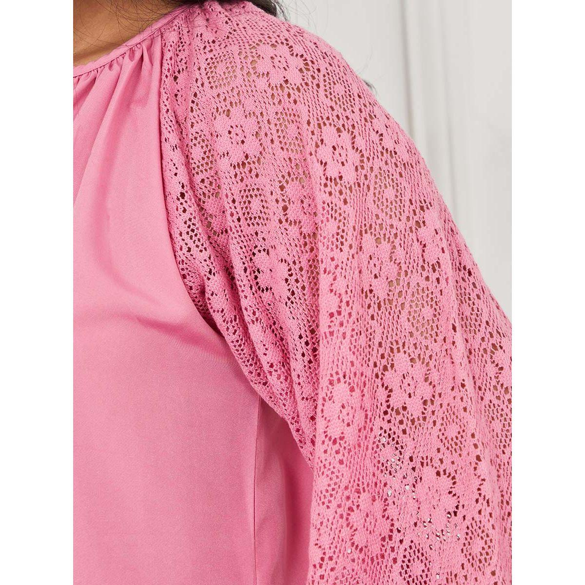 Styli Lace Balloon Sleeves V Neck Blouse-women-clothing-shirtsandblouses-blouses-image-4