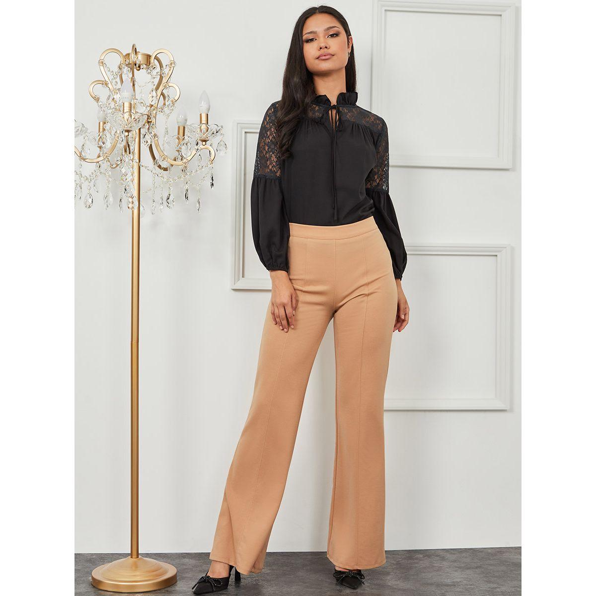 Styli Tie Up Neck Lace Insert Long Sleeves Blouse-women-clothing-shirtsandblouses-blouses-image-2