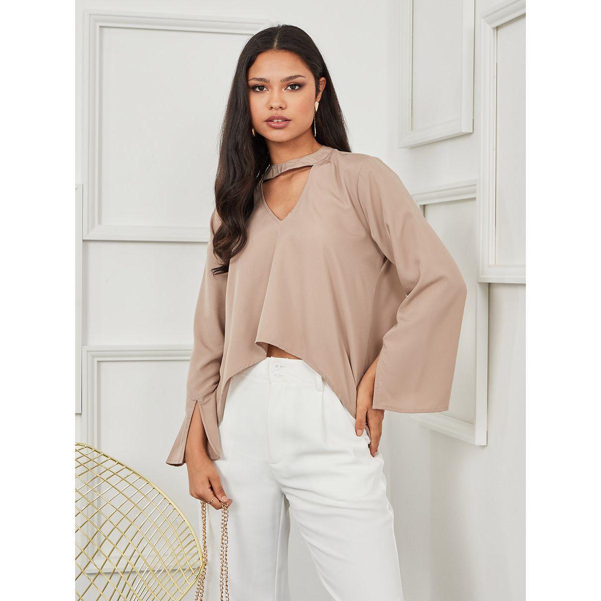 بلوزة بحافة غير متماثلة الطول من ريد تايب-women-clothing-shirtsandblouses-blouses-image-5