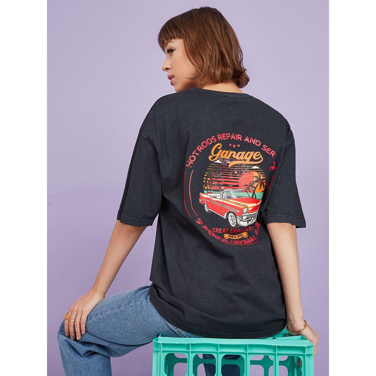 Styli Short Sleeves Car Back Graphic Oversized Longline T-shirt-women-clothing-tshirts-image-1