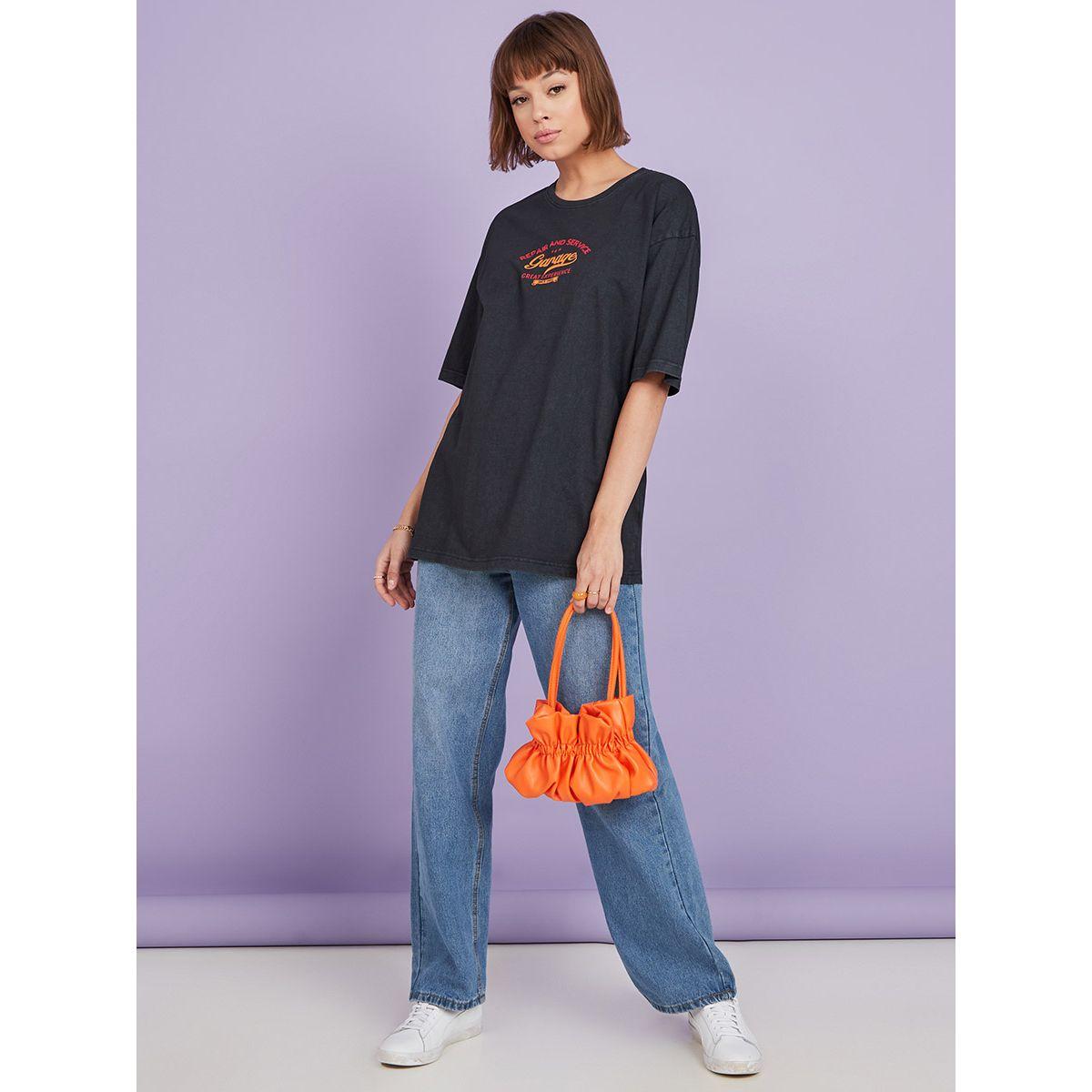 Styli Short Sleeves Car Back Graphic Oversized Longline T-shirt-women-clothing-tshirts-image-2