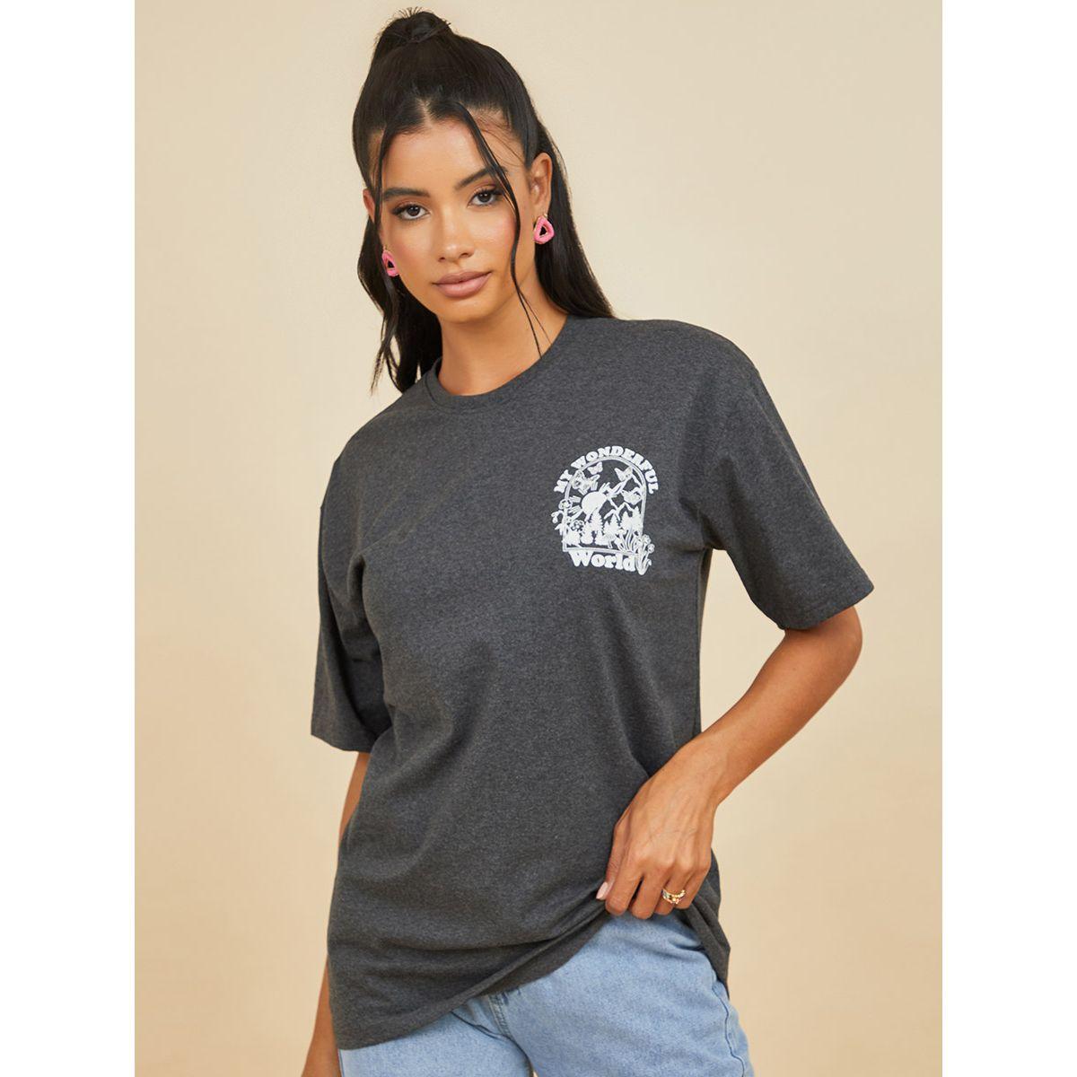 تيشيرت بقصة واسعة واكمام قصيرة من ستايلي-women-clothing-tshirts-image-1