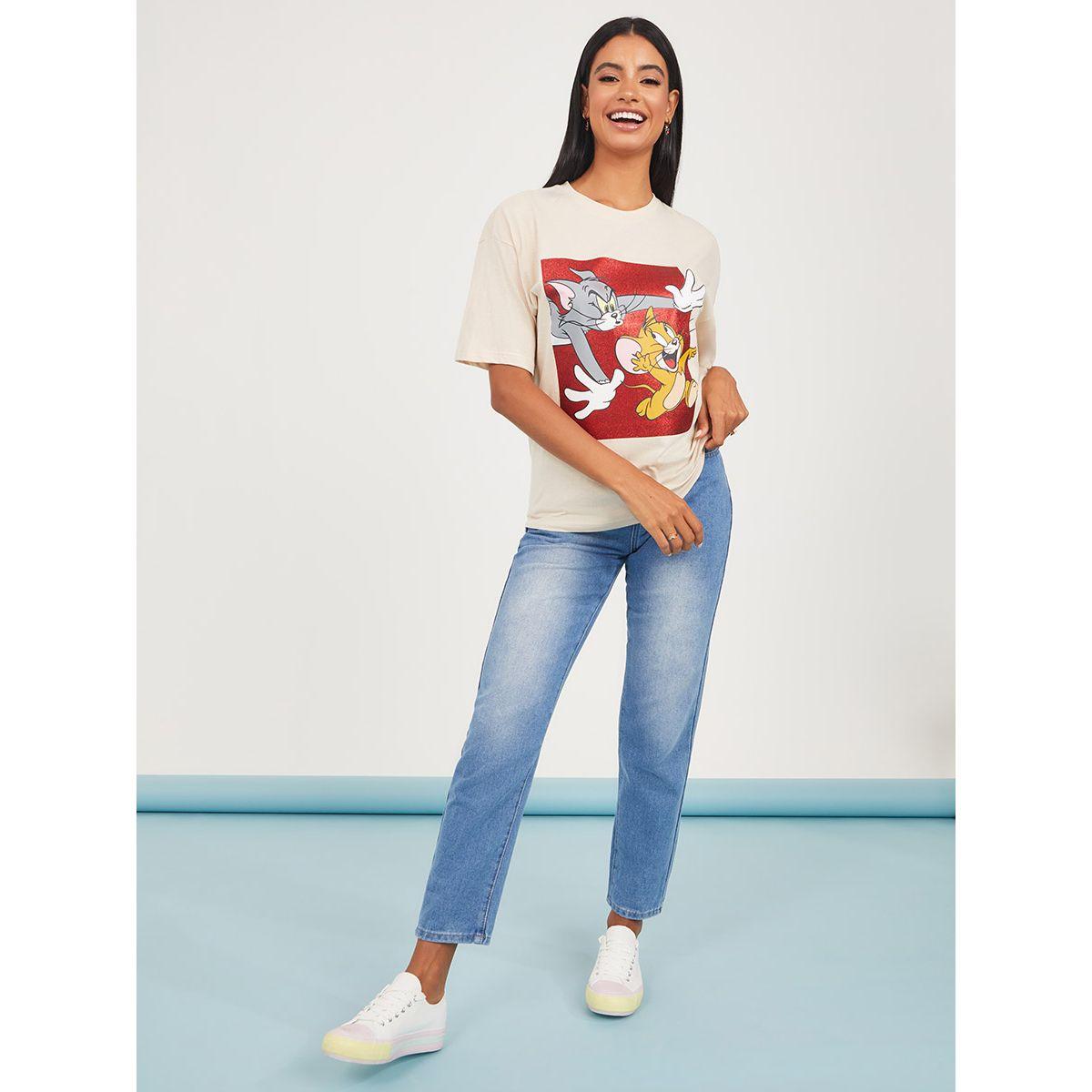تيشيرت طويل بقصة واسعة من ستايلي-women-clothing-tshirts-image-2