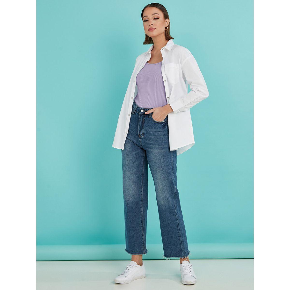 Styli Long Sleeves Oversized Denim Shirt-women-clothing-shirtsandblouses-shirts-image-2