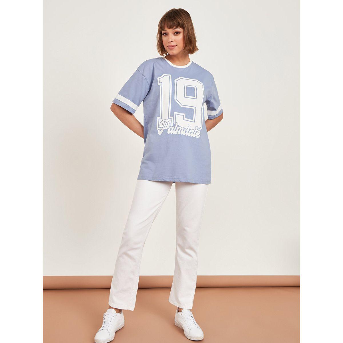 Styli Drop Shoulder Sleeve Palmdale Slogan Oversized T-shirt-women-clothing-tshirts-image-2