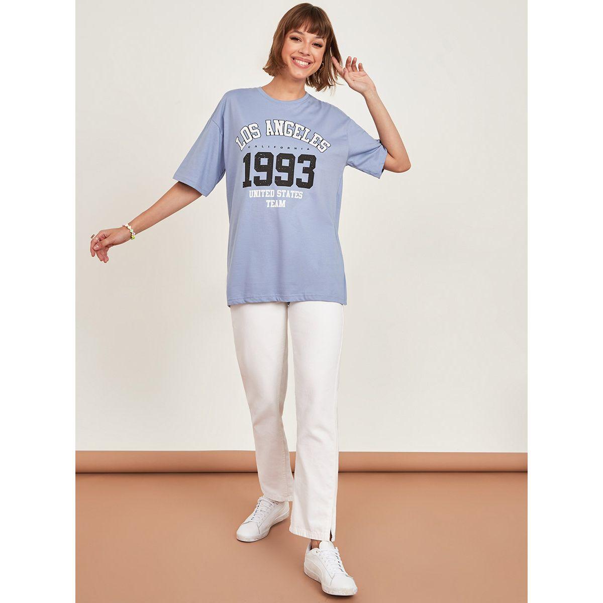 تيشيرت بقصة واسعة بكتف منخفض من ستايلي-women-clothing-tshirts-image-2