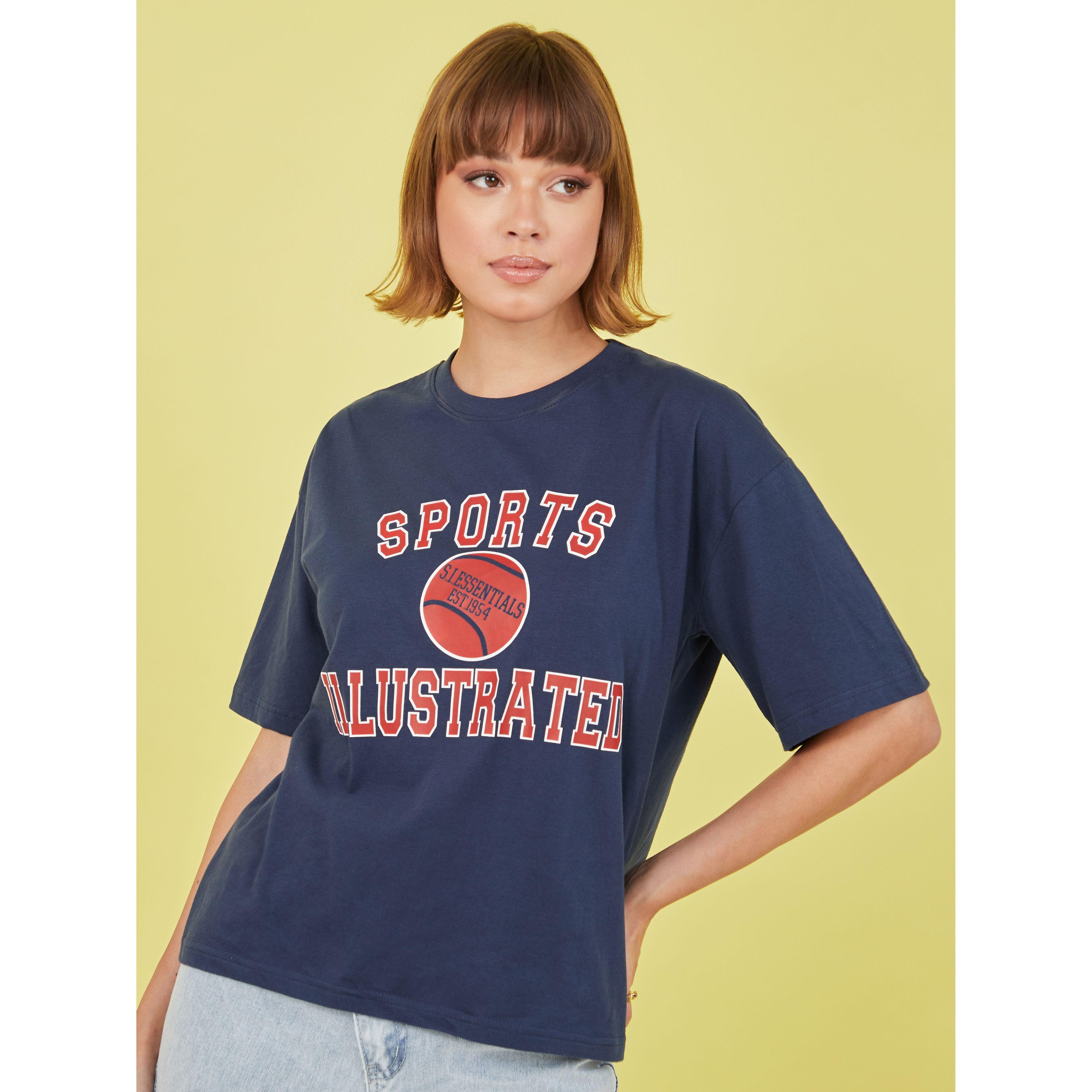 Styli Short Sleeves Sports Illustrated Slogan Print Boxy Fit T-shirt-women-clothing-tshirts-image-4