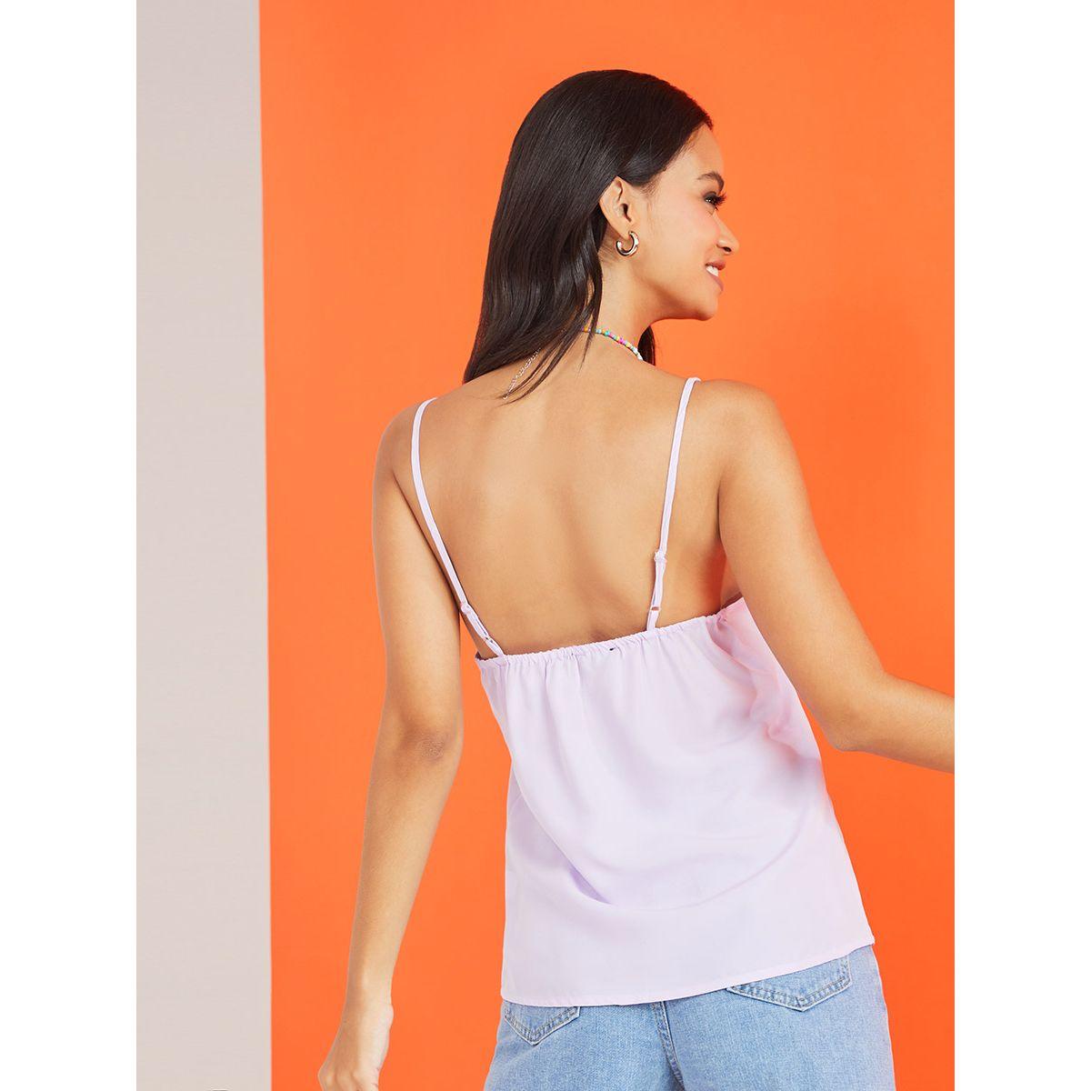 Styli Strappy Front Button Detail Satin Cami-women-clothing-tshirts-image-4