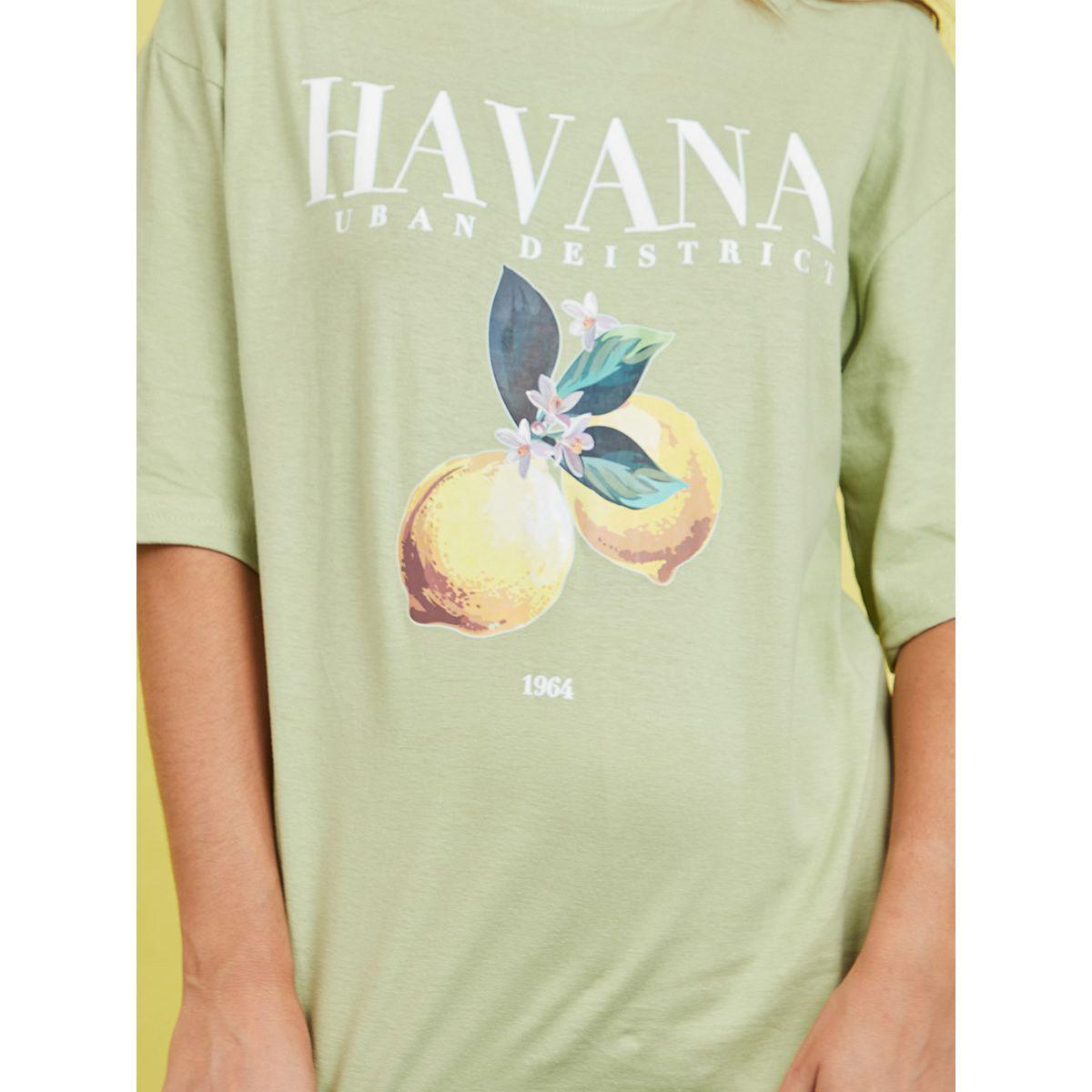 Styli Shorts Sleeves Havana Lemon Graphic Oversized Longline T-shirt-women-clothing-tshirts-image-4