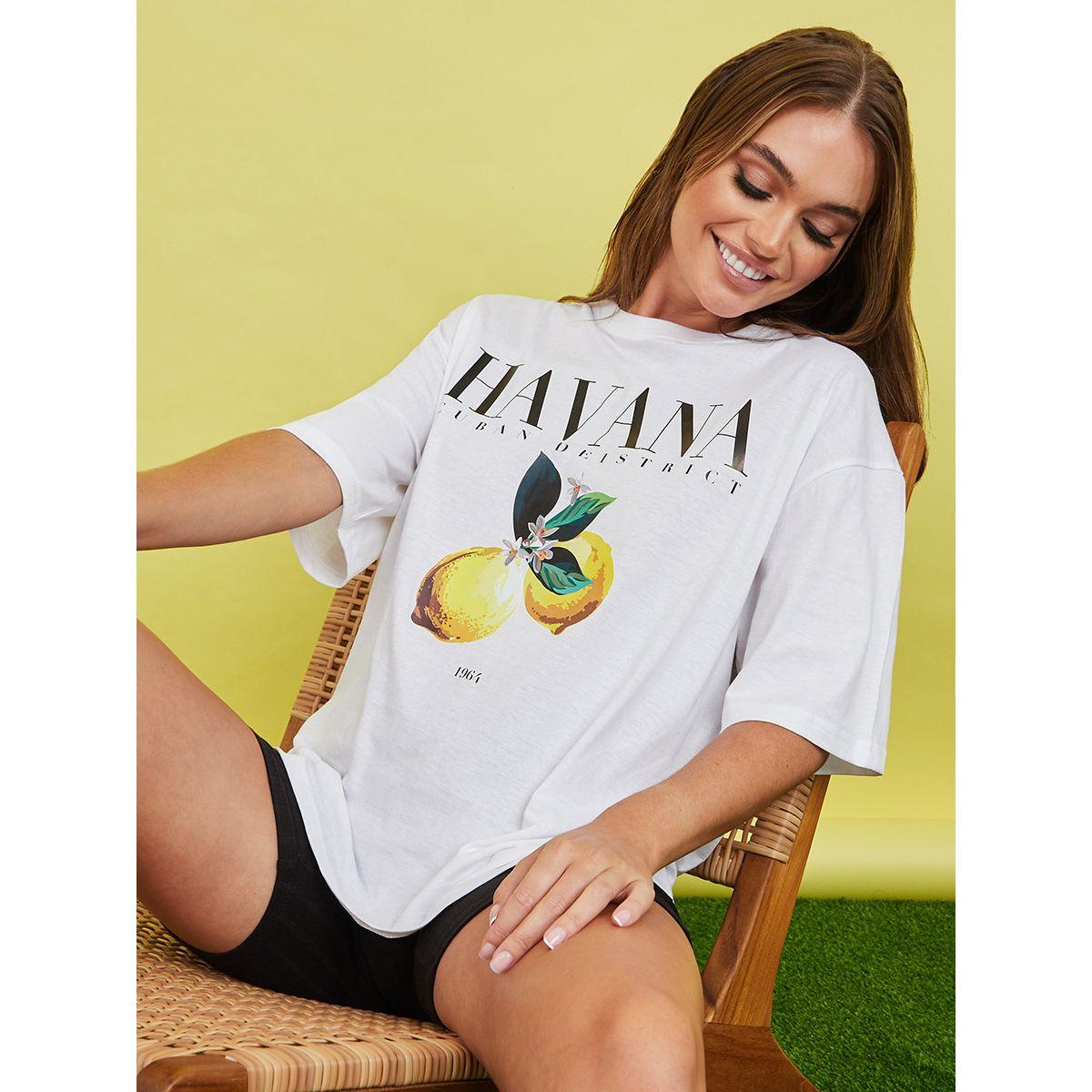 تيشيرت طويل باكمام قصيرة-women-clothing-tshirts-image-1