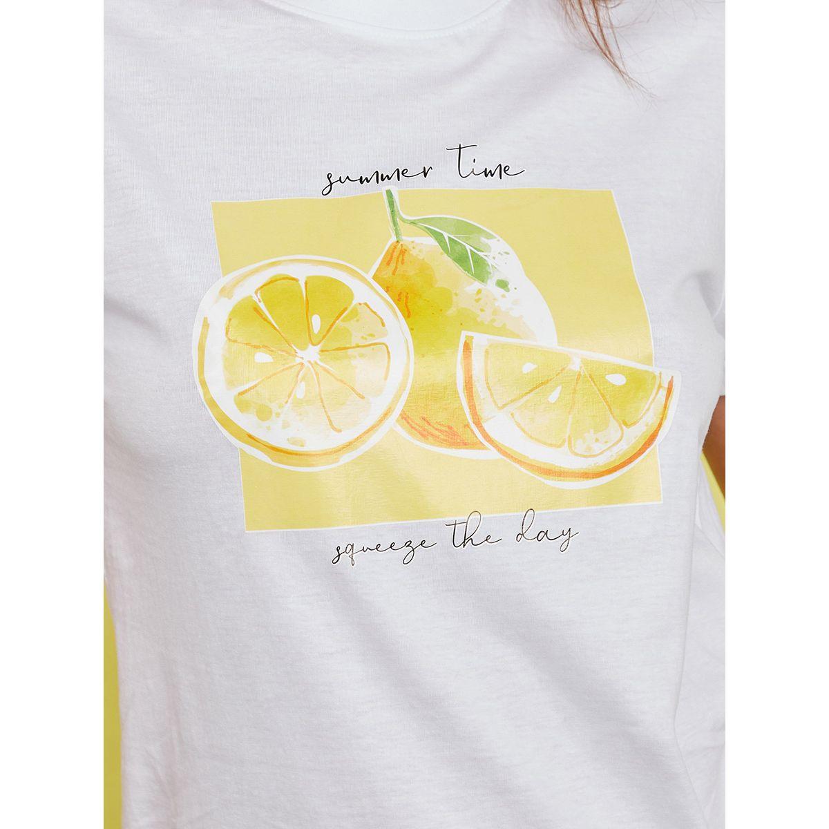 Styli Shorts Sleeves Orange Graphic Regular Fit T-shirt-women-clothing-tshirts-image-4