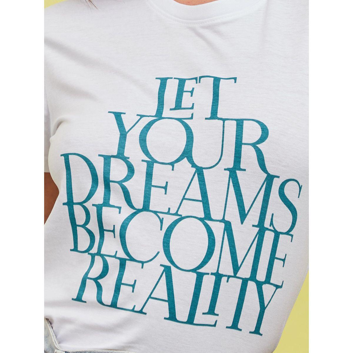 Styli Shorts Sleeves Let Your Dreams Become Reality Slogan T-shirt-women-clothing-tshirts-image-4