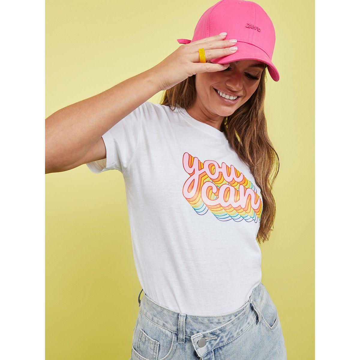 Styli Shorts Sleeves You Can Slogan Regular Fit T-shirt-women-clothing-tshirts-image-1