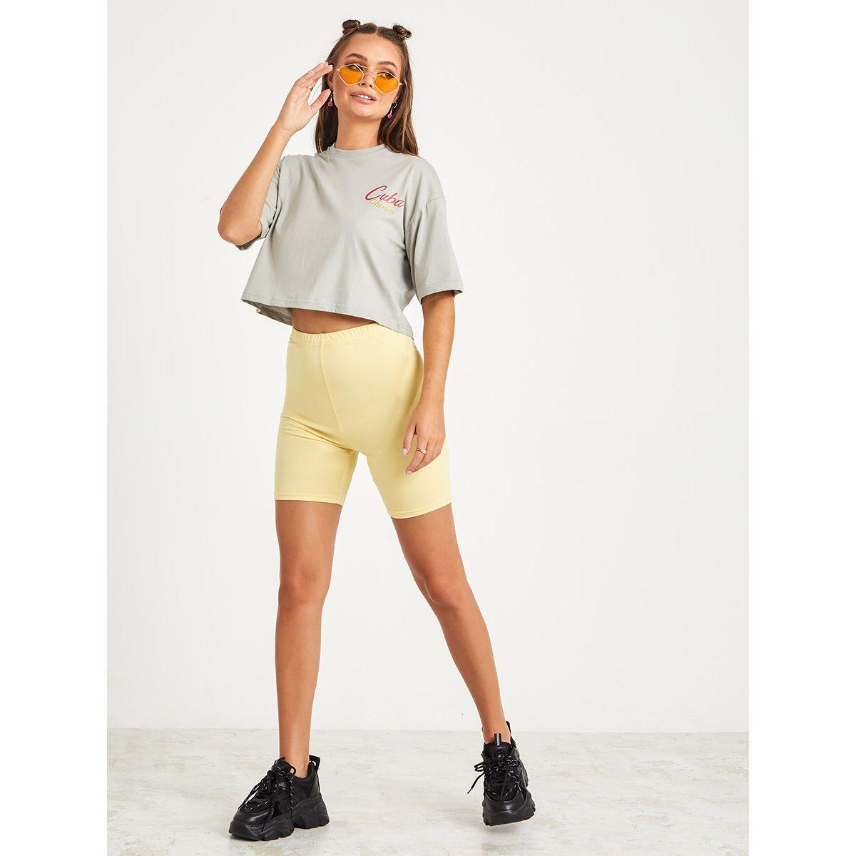 Styli Shorts Sleeves Cuba Paradise Back Graphic Boxy Crop T-shirt-women-clothing-tshirts-image-2
