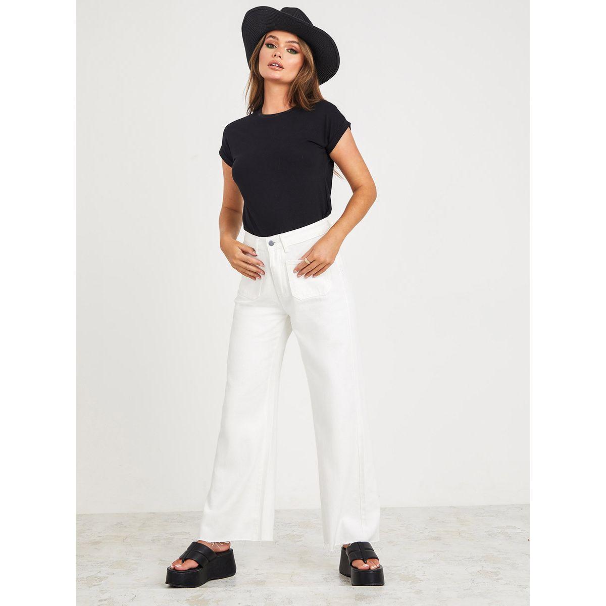 Styli Roll-Up Sleeves Round Neck Cotton Regular Fit T-shirt-women-clothing-tshirts-image-2