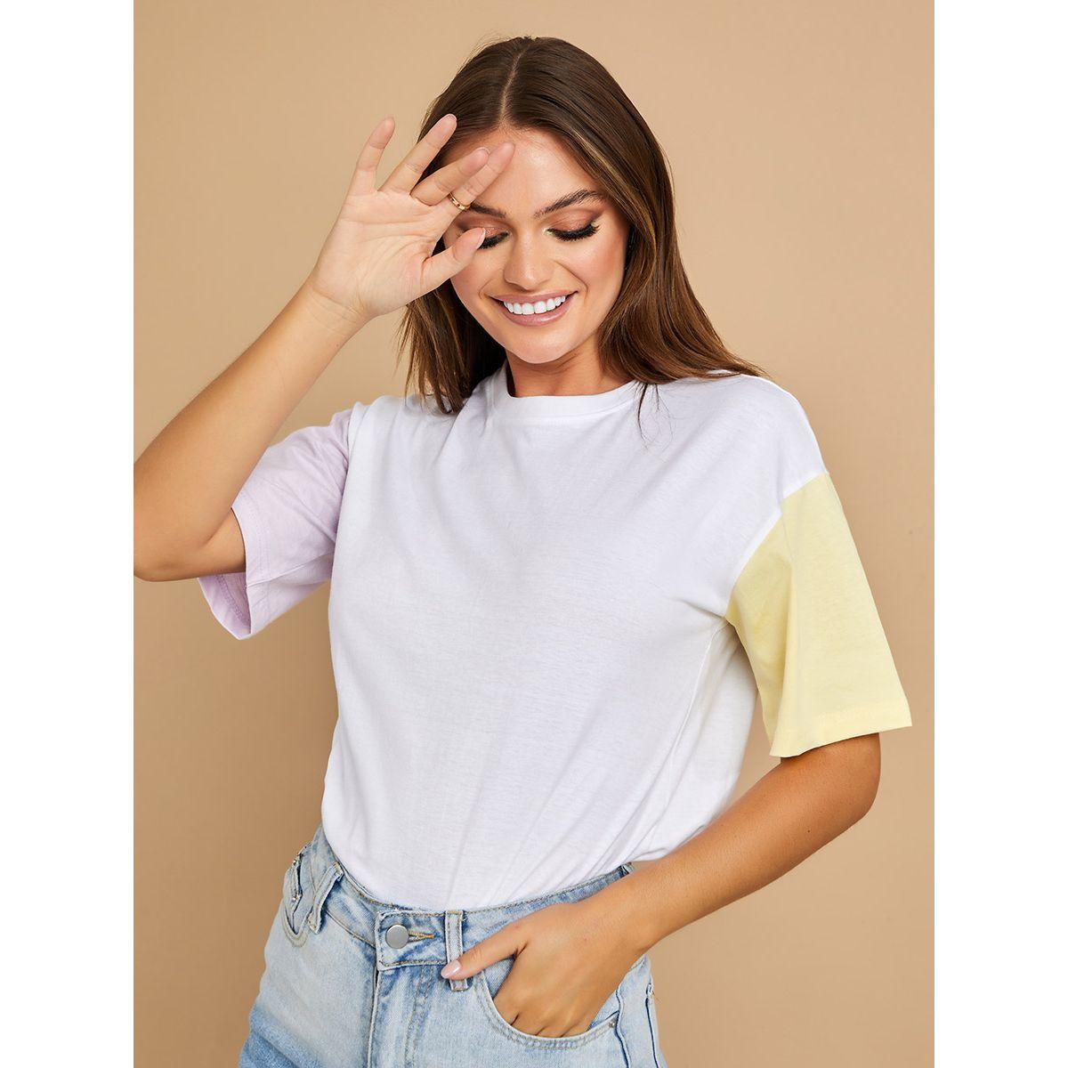 تيشيرت كاجوال باكتاف منخفضة-women-clothing-tshirts-image-1