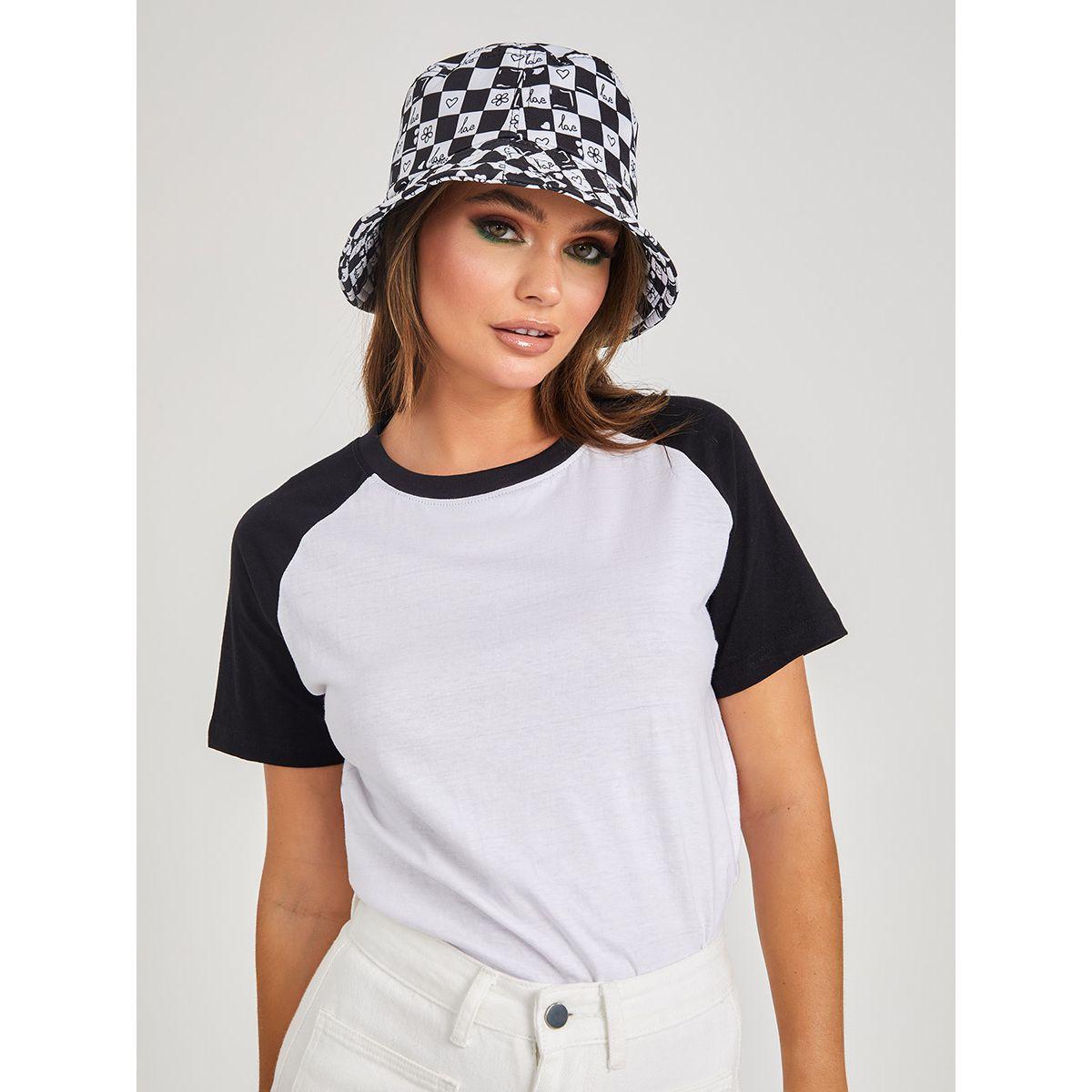 Styli Contrast Raglan Sleeves Cotton Regular Fit T-shirt-women-clothing-tshirts-image-3