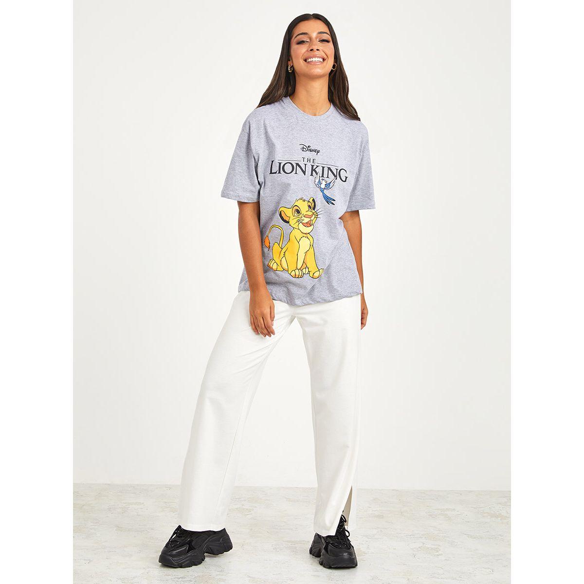Styli Short Sleeves Lion King Graphic Oversized Longline T-shirt-women-clothing-tshirts-image-2