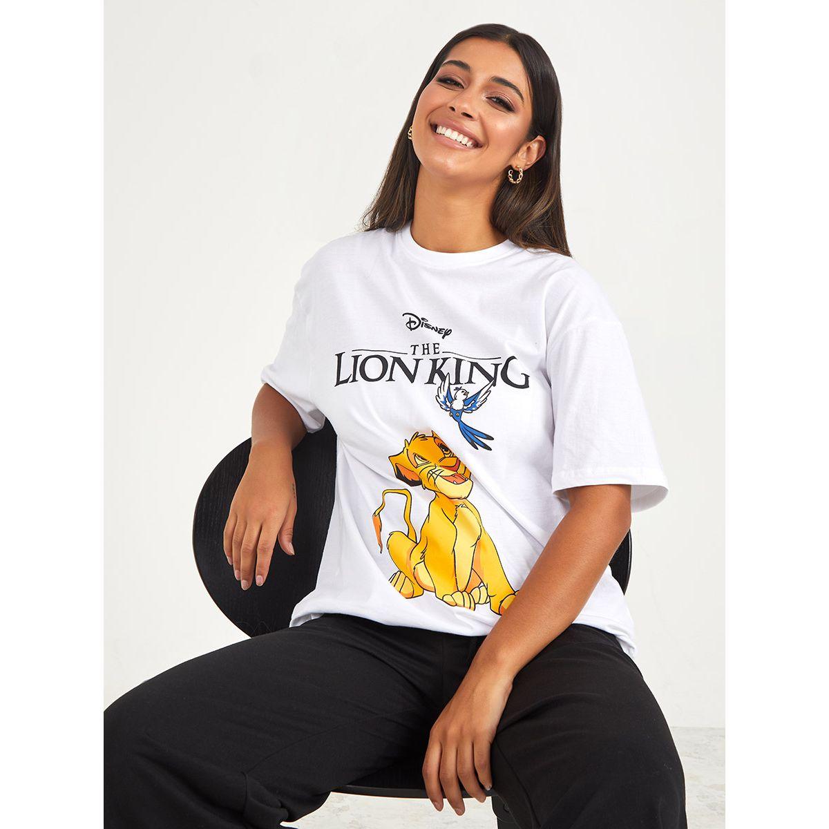 Styli Short Sleeves Lion King Graphic Oversized Longline T-shirt-women-clothing-tshirts-image-1
