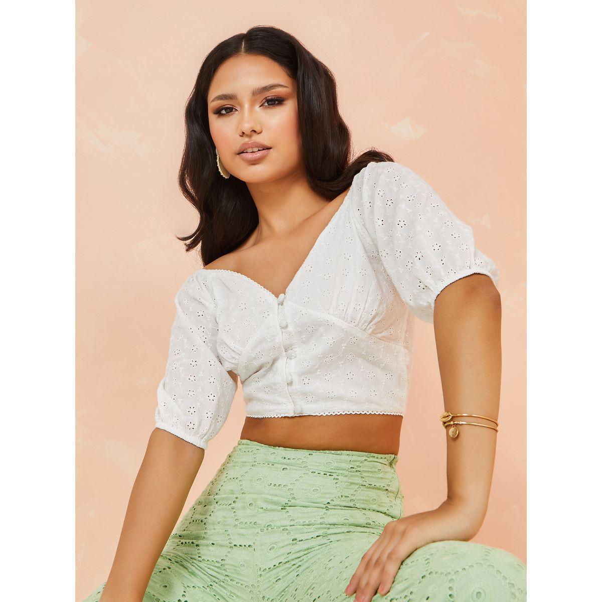 Styli Embroidery Anglaise Sweetheart Neck Crop Blouse-women-clothing-shirtsandblouses-blouses-image-1