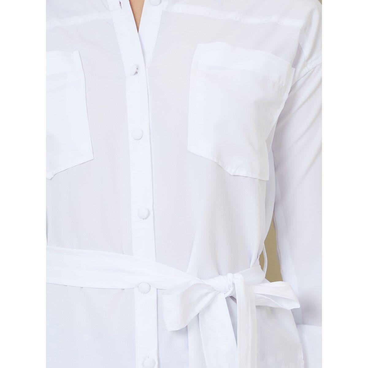 Styli Long Sleeves Full Button Longline Shirt with Tie Belt-women-clothing-shirtsandblouses-shirts-image-3