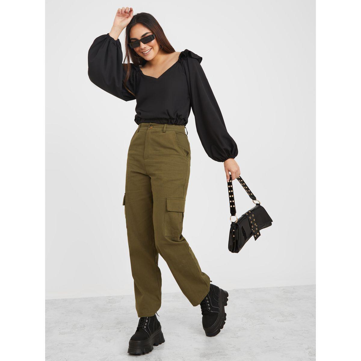 بلوزة كاجوال باكمام بالون-women-clothing-shirtsandblouses-blouses-image-2