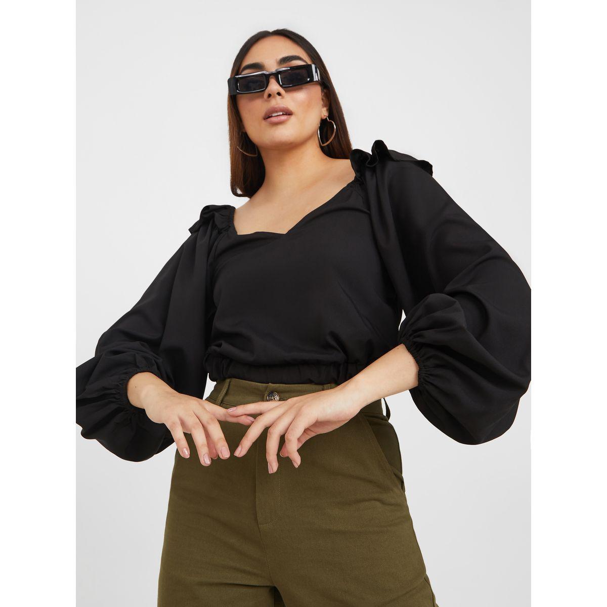 بلوزة كاجوال باكمام بالون-women-clothing-shirtsandblouses-blouses-image-3