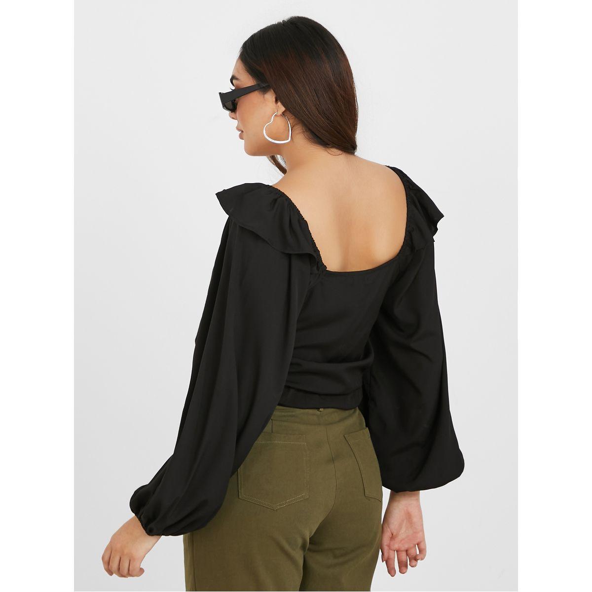 بلوزة كاجوال باكمام بالون-women-clothing-shirtsandblouses-blouses-image-5