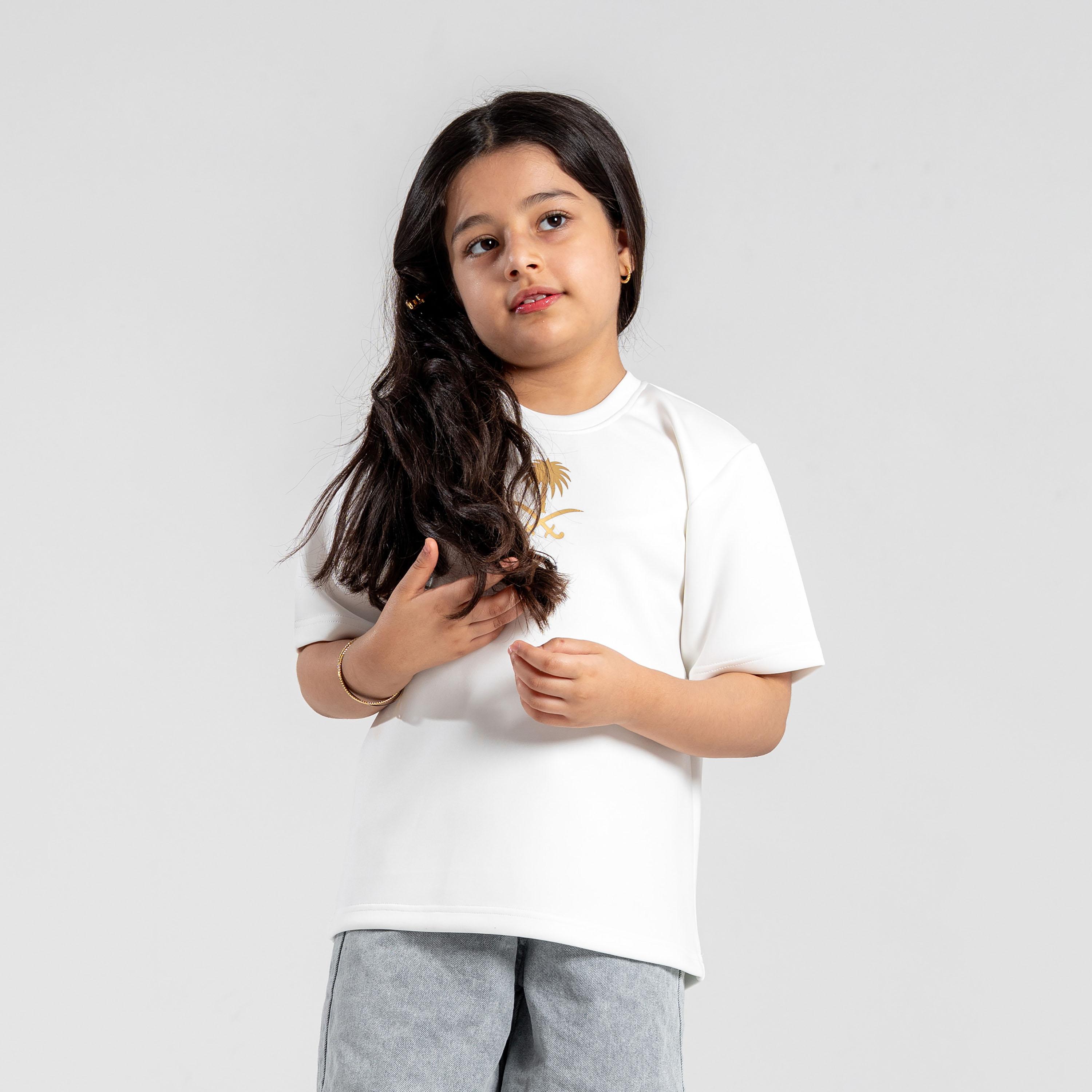 تيشيرت جرافيك اليوم الوطني بأكمام قصيرة ورقبة مستديرة من سانفن-girls-clothing-tshirts-image-2