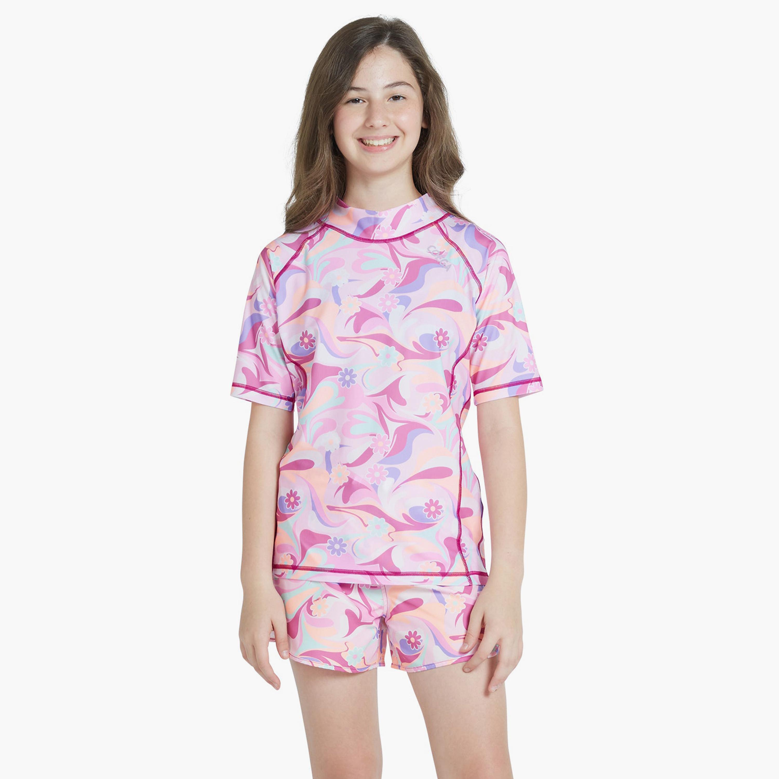 COEGA Girl's Short Sleeve Rashguard-sports-girls-clothing-swimwear-image-1
