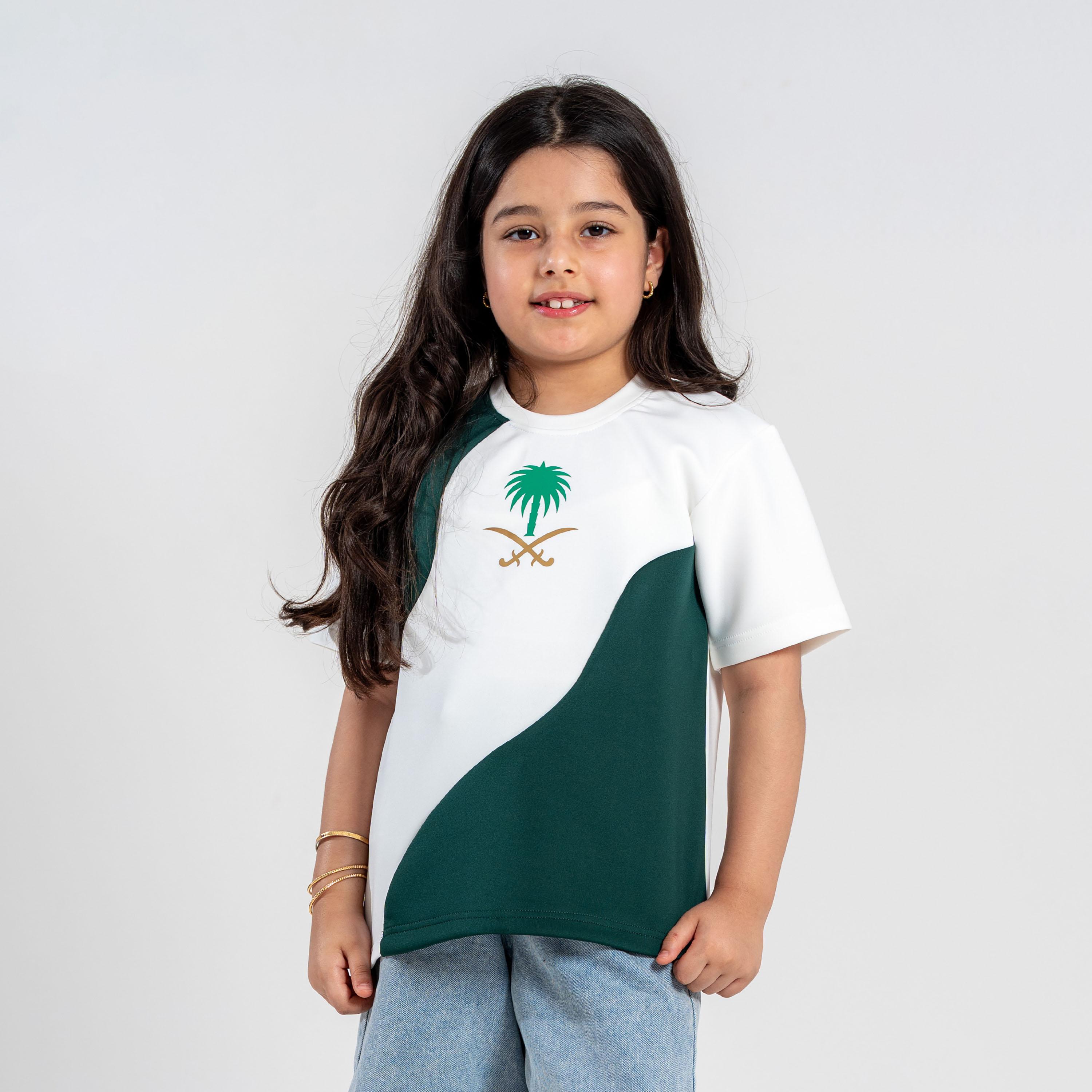 Sanefn National Day Colour Block Short Sleeves Crew Neck T-Shirt-girls-clothing-tshirts-image-1