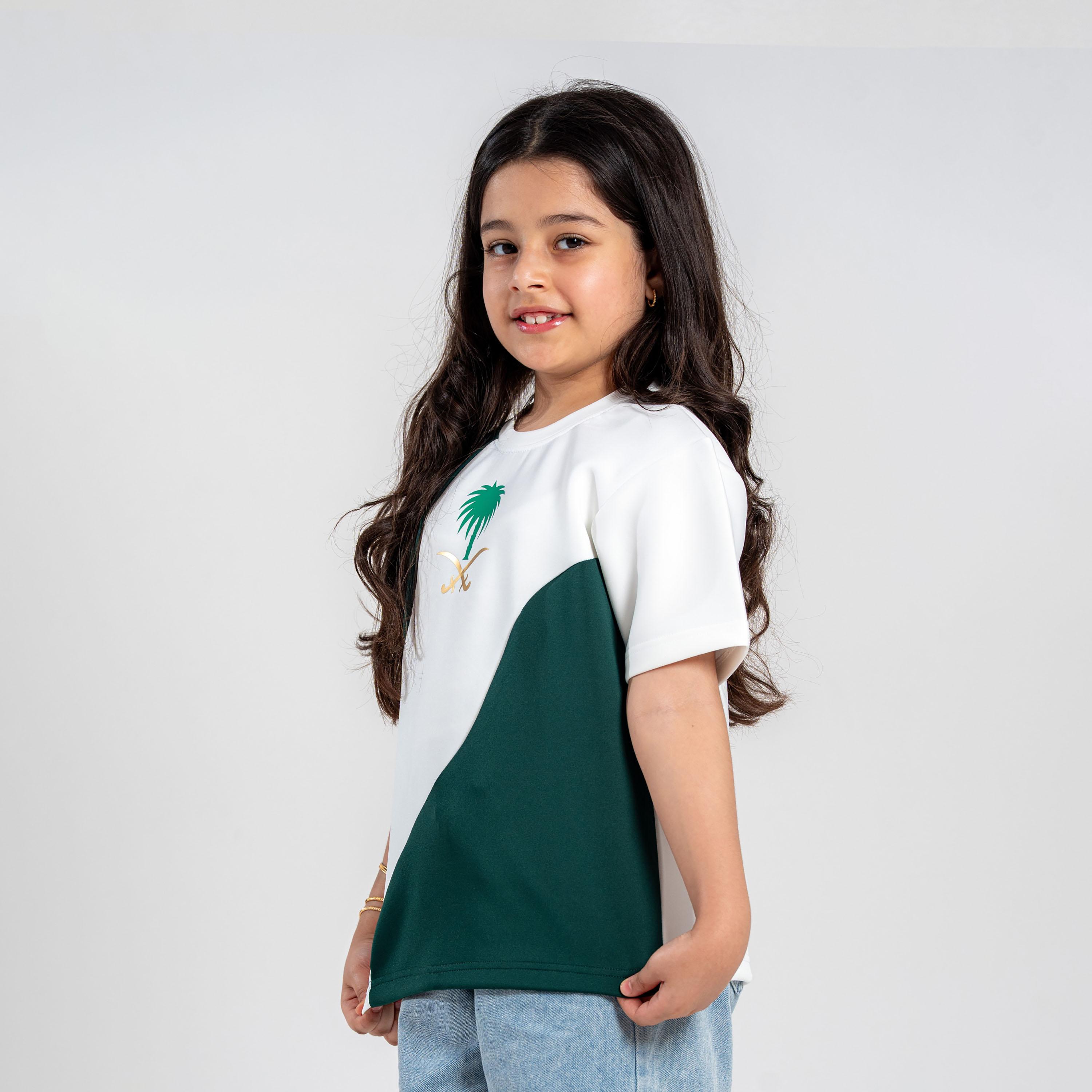 Sanefn National Day Colour Block Short Sleeves Crew Neck T-Shirt-girls-clothing-tshirts-image-2