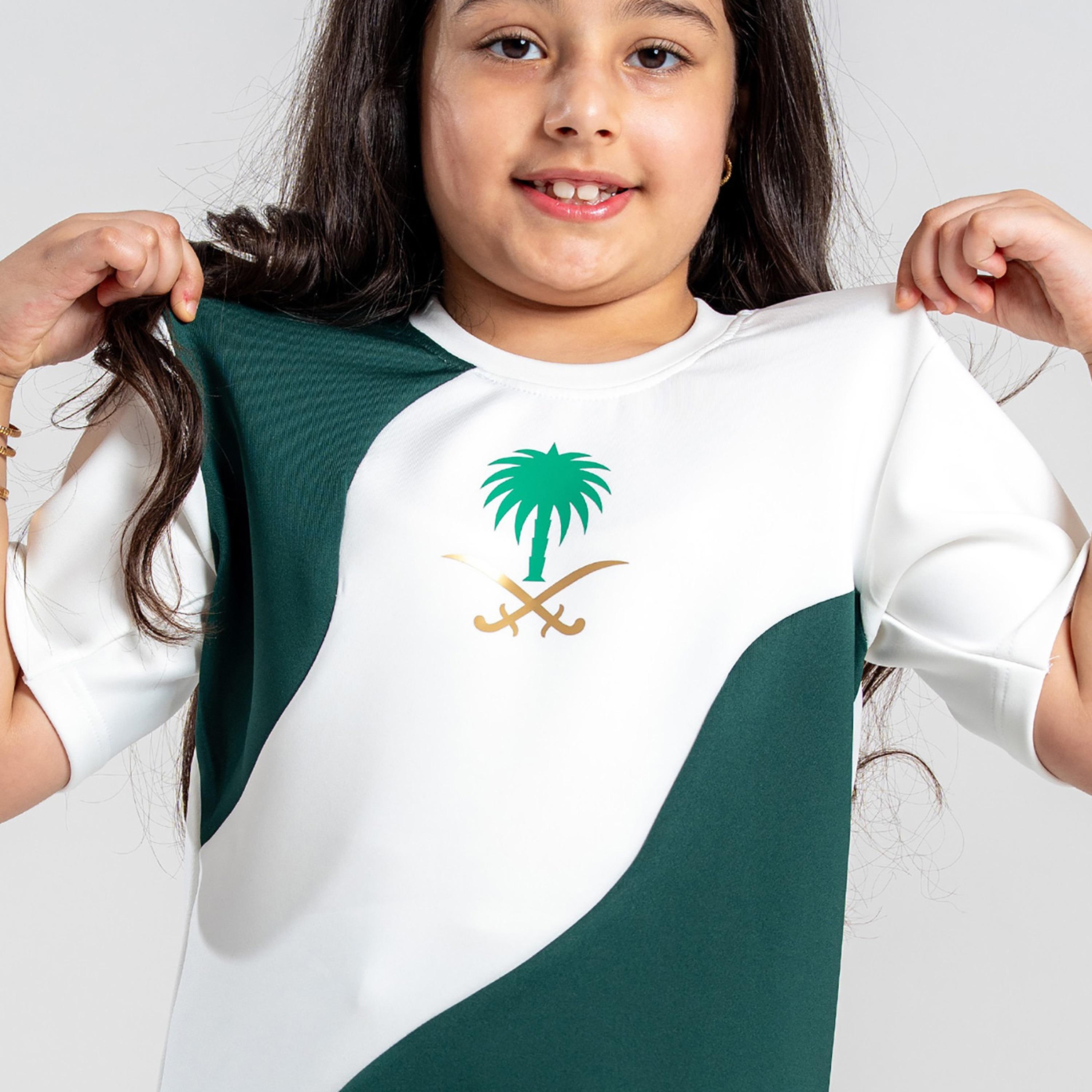 Sanefn National Day Colour Block Short Sleeves Crew Neck T-Shirt-girls-clothing-tshirts-image-4
